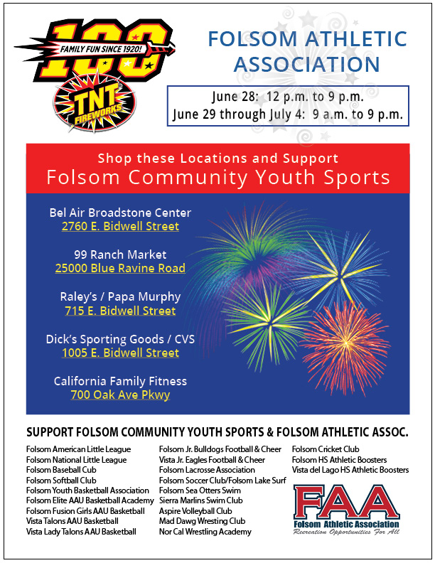 2021 Fireworks Fundraiser - Support Folsom Community Youth Sports