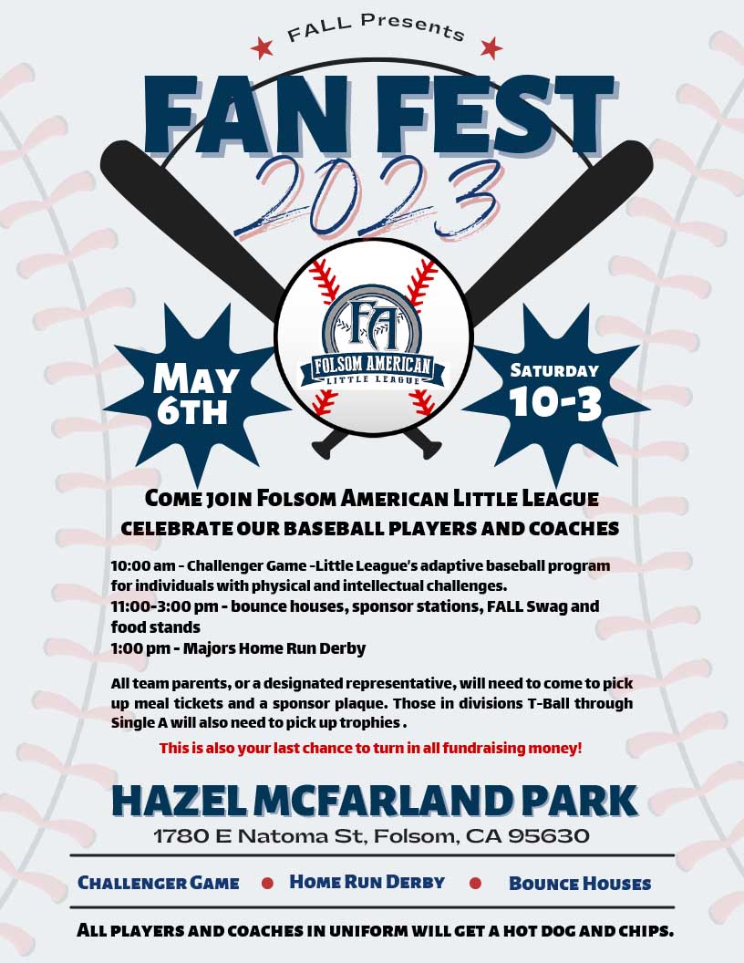 Folsom American Little League- FAN FEST - May 8, 2023